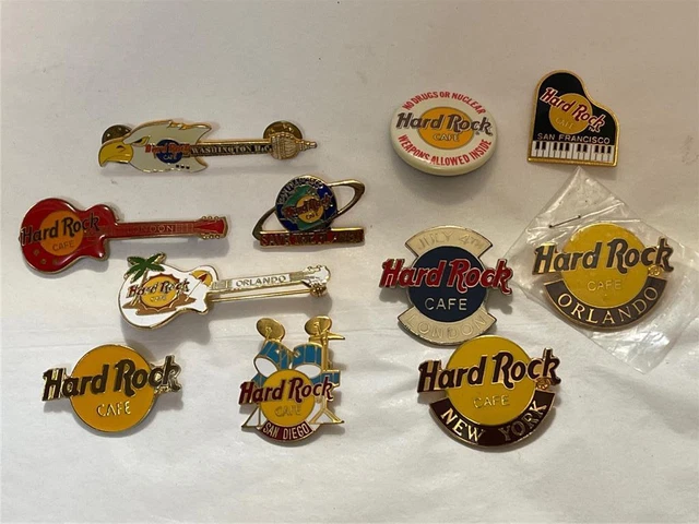 Lot 11 Hard Rock Cafe Pins Guitar Piano Drums London Orlando San Fran No Drugs