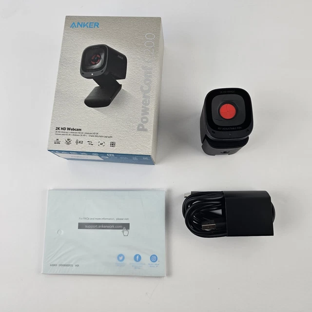Anker PowerConf C200 2K Mac Webcam, Webcam for Laptop, Computer Camera, Black
