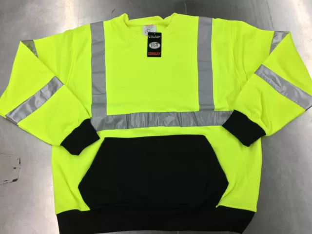 TINGLEY S78022 Job Sight Hi-Vis Lime Crew Neck Sweatshirt Class 3  Size 3X