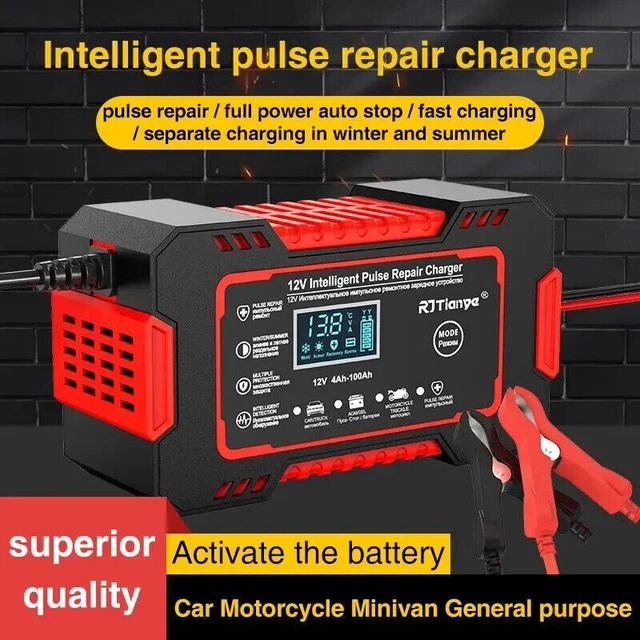 RJ TIANYE 12V Pulse Repair Battery Charger Touch Screen LCD Display £10 ...