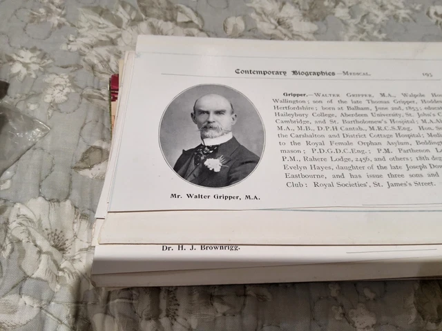 Xm17 Ephemera 1906 Picture Walter Gripper Walpole House
