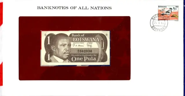Banknotes of All Nations Botswana 1983 1 Pula P-1 UNC A/2 562936