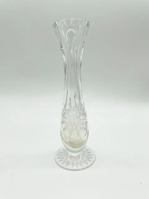 Vintage Tall Crystal Cut Glass Bud Vase