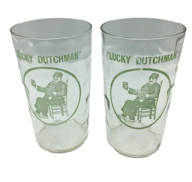 Lucky Dutchman Glasses Ripple Effect Advertising Promo MCM Vintage