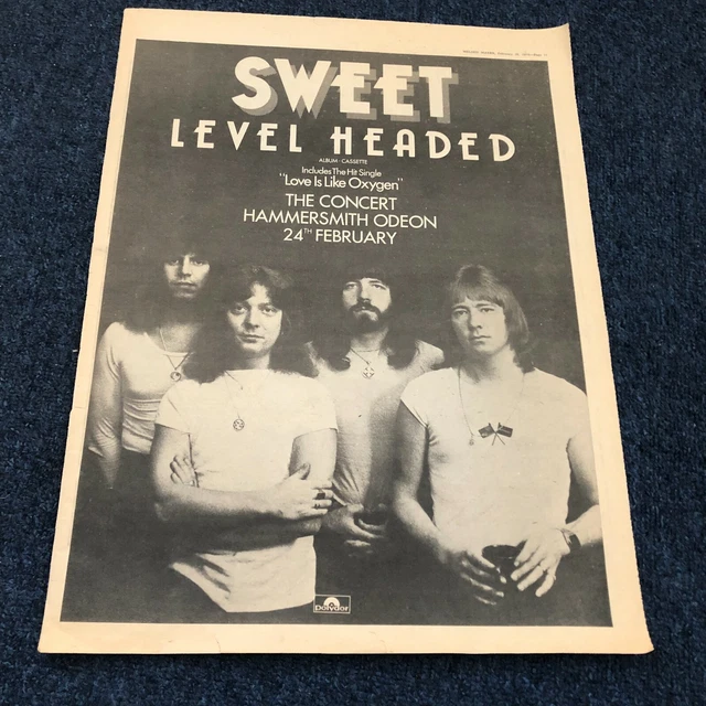 (STMM13) Advert 15x12" Sweet Album Level Headed Inc. Love Is Like Oxygen