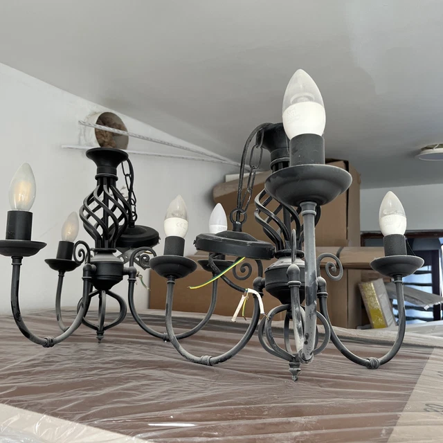 Victorian Style Vintage 2 Brass 3 Chandelier Light Candelabr matching wall light