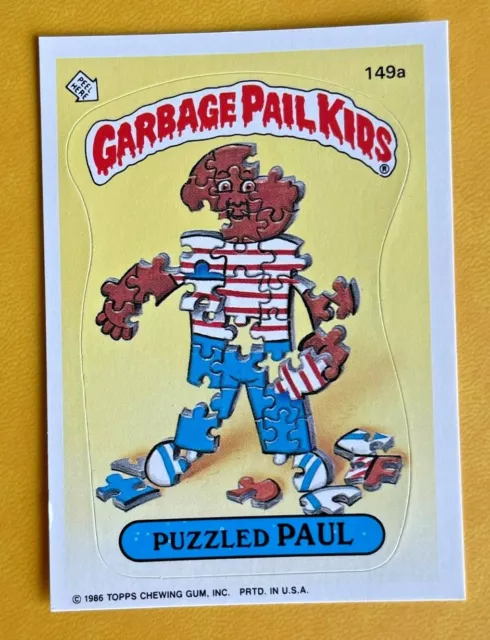 1986 Topps OS4 4th Series Garbage Pail Kids 149a PUZZLED PAUL Trading Card MINT