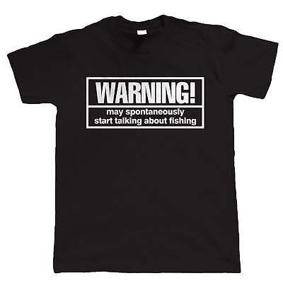 Warning, May Talk Fishing T Shirt, Gift for Dad Him Birthday