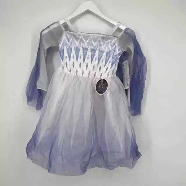 Disguise Girls Longsleeve Frozen Queen Elsa Costume Dress White S/P (4-6X) NWT