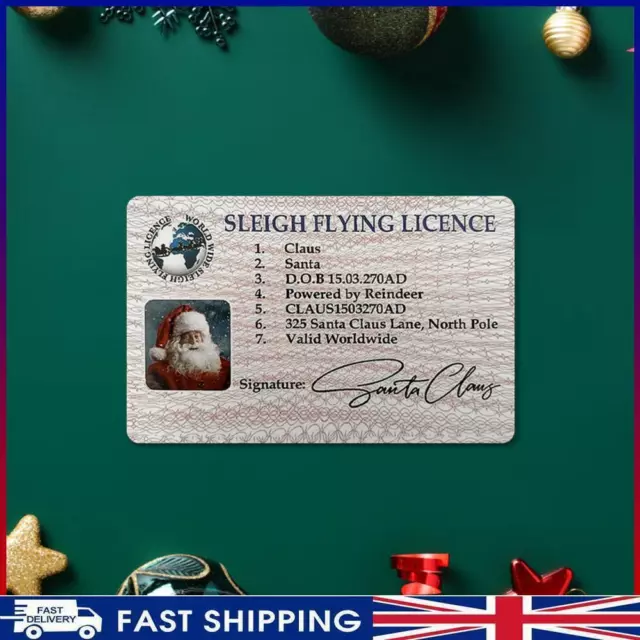 # Vigilia di Natale patente di guida creativa Babbo Natale patente di volo giocattoli (stile
