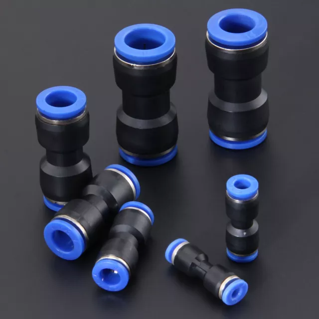 HQ Pneumatic Straight Union Connectors Push In Fitting For Air Water Tube 4-16mm