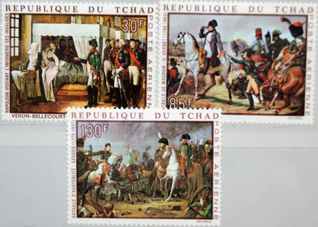 CHAD TSCHAD 1969 275-77 200 Geb. Napoleon I Gemälde Paintings Schlachten Battles