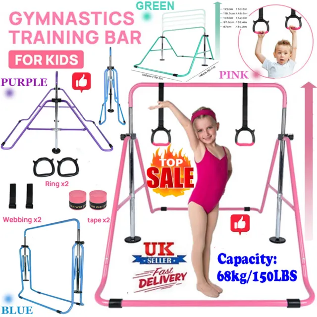 Kid Adjustable Gymnastics Horizontal Training Gym Bar Kids High Bars Equipment