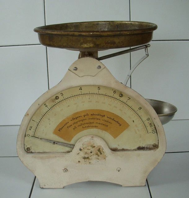 Alte antike Schwedische Küchenwaage, Lindells,  10kg