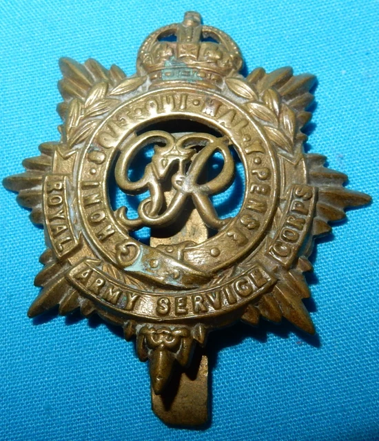 WW2 ROYAL ARMY Service Corps Cap Badge British Military Kings Crown ...