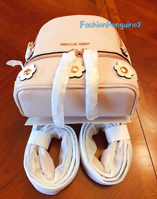 rhea mini floral appliqué leather backpack