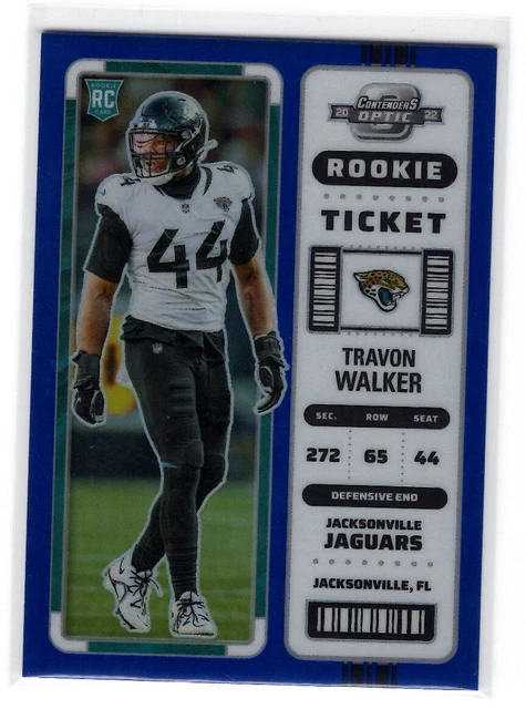2022 Panini Contenders Optic TRAVON WALKER Rookie Ticket BLUE PRIZM /99 Jaguars
