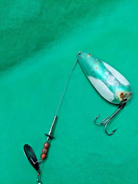Antigua cuchara hiladora de señuelo vintage para pesca de salmón y trucha.