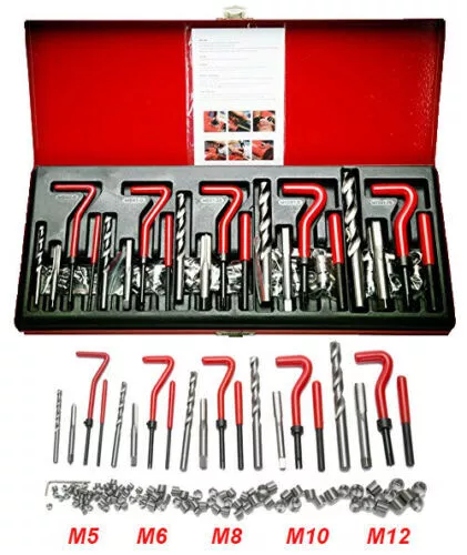 131pcs Metric Thread Repair Tool Kit HSS Drill Helicoil Kit M5 M6 M8 M10 M12