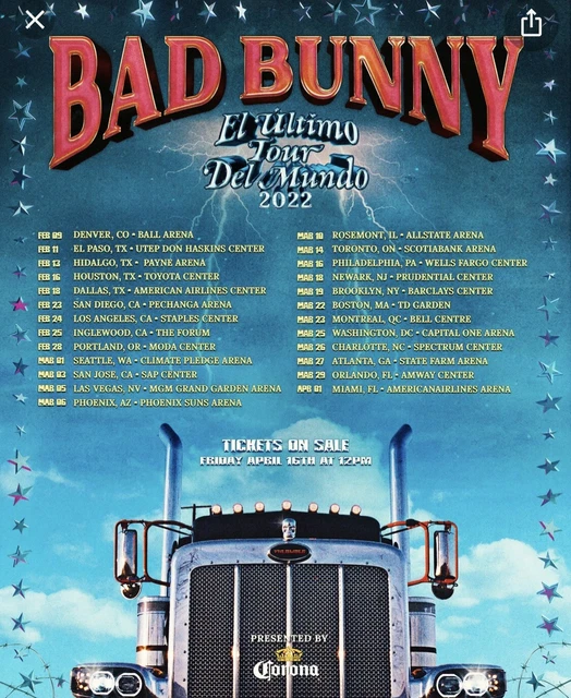 Bad Bunny Concert Tickets Washington Dc FOR SALE! PicClick