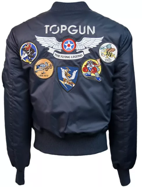 TOP GUN® OFFICIAL MA-1 Men's Wings Bomber Jacket with Patches