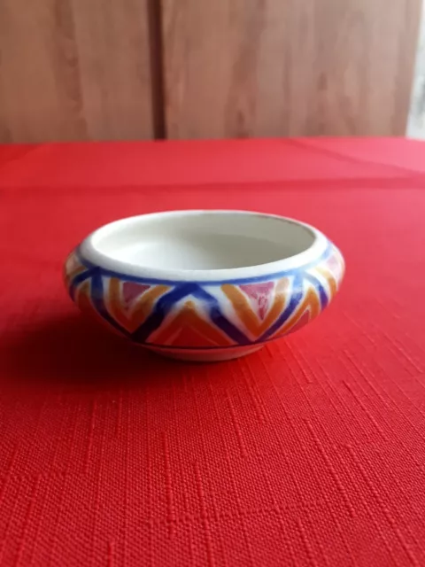 Poole Pottery small round pin trinket dish shape 299 in a geometric pattern 2