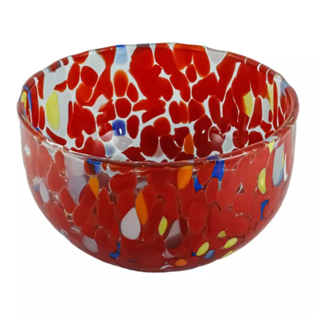 Murano Vidrio Rojo Múltiple Dulce Caramelo Cuenco Joyería Bandeja Italia Venecia