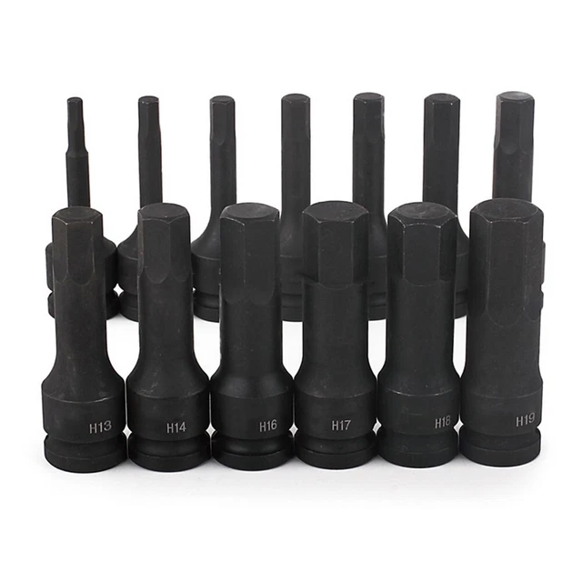 Adaptador de casquillos reparación tienda trabajo. Atornillador de impacto de aire comprimido negro