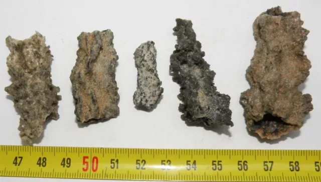 Lotto Di 5 Fulgurites (Meteorite - Tektit - 033)