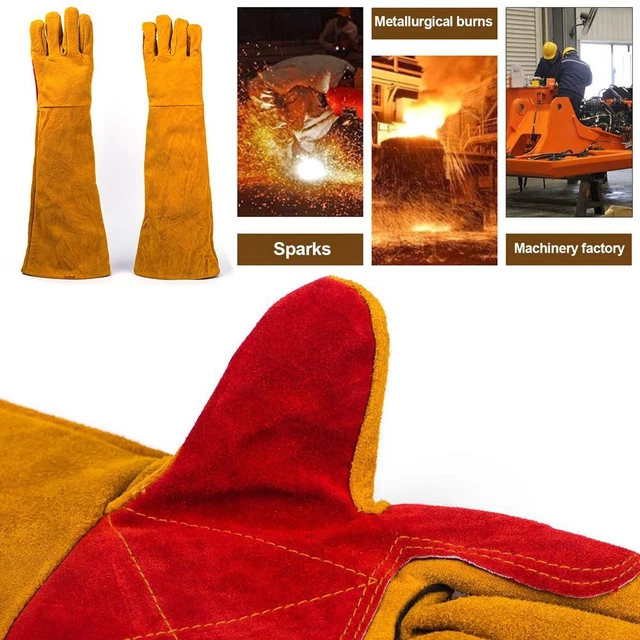 Fireplace Welding Gauntlets Welding Glove Soldering Accessory Works Gloves