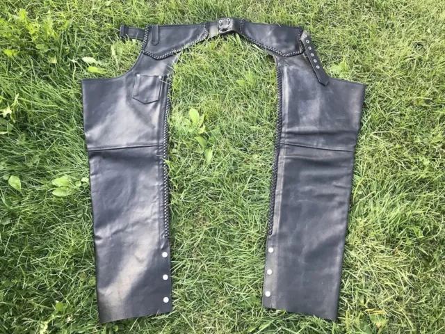 Himalaya Motorcycle Biker Wear Leather Chaps Sz XXS