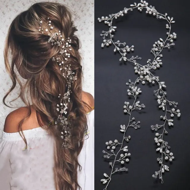 Perlen Hochzeit Haarrebe Kristall Braut Zubehör Diamant Kopfstück