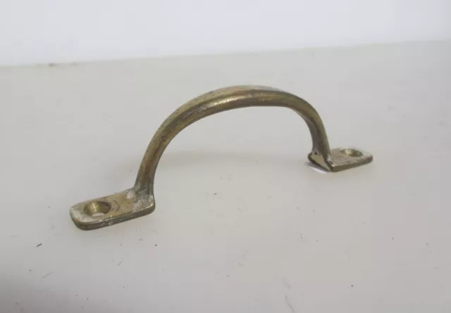 Antique Brass Cupboard Door Handle Drawer Pull Old Vintage Cabinet Sash 4"L