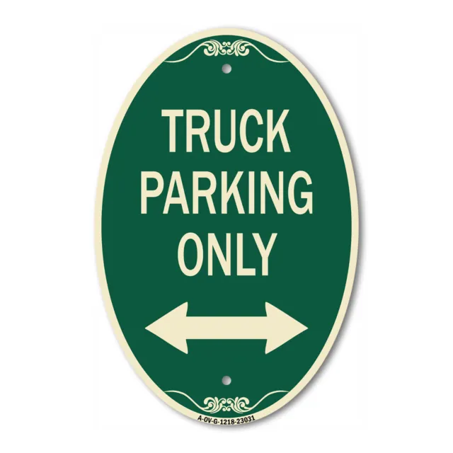 Reserved Parking Sign Truck Parking Only with Bidirectional Arrow 12" x 18"