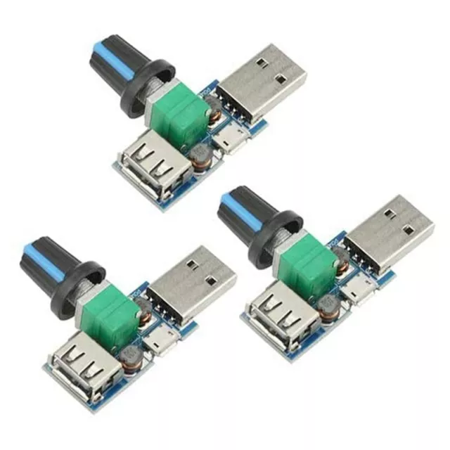 3 Piezas 5W Ventilador USB Velocidad de Volumen de Aire MóDulo Regulador Co8731