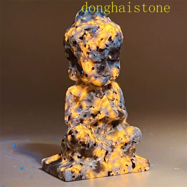 2.7" Natural Yooperite Buddhasku Skull Quartz Flame's stone Crystal skull gem 1x