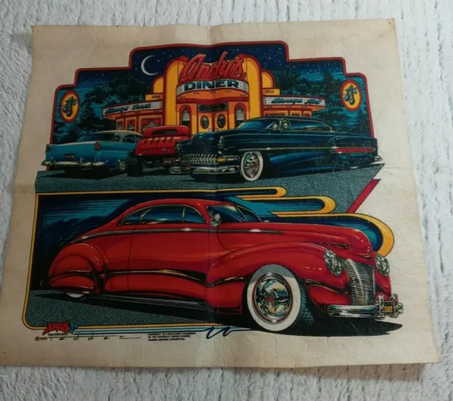 Andy's grilled to perfection Hot Rod Classic Car Wall Art Vintage RARE 1991