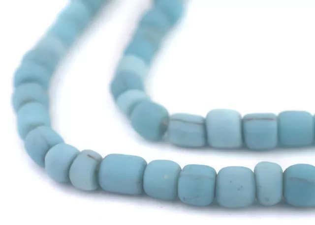 Light Turquoise Java Glass Beads 5mm Indonesia Blue Round 25 Inch Strand