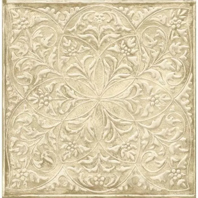 Wallpaper SMOOTH Faux Tin Large Old World Ceiling Tiles, Light Gold, 56 sq ft