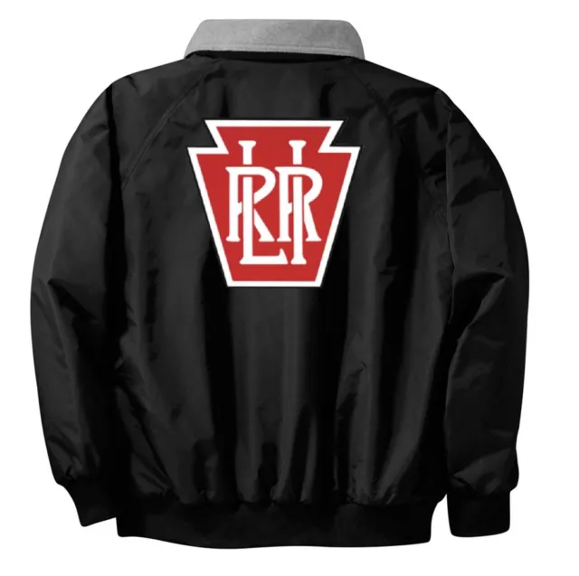 Long Island Railroad Keystone Logo Embroidered Jacket Front and Rear [10r]