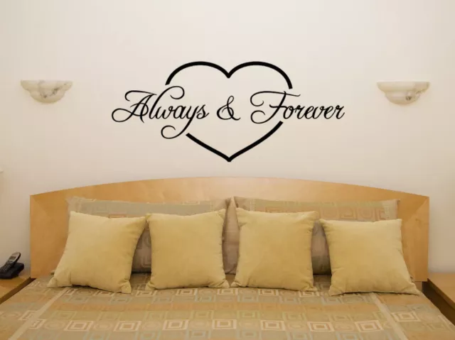 Always Forever Heart Bedroom Living Room Dining Decal Wall Art Sticker Picture