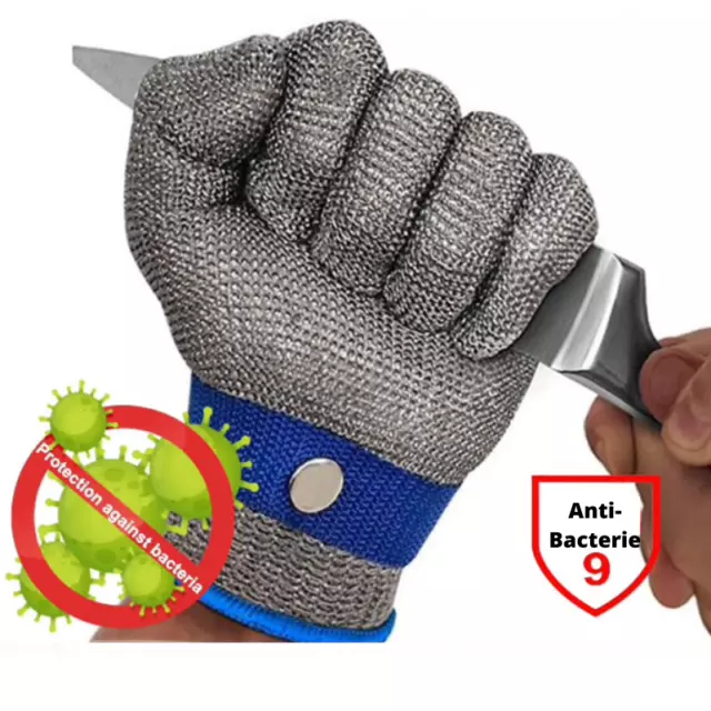 Gants anti-coupure en Acier inoxydable Sécurité protection Mains Boucher T XL