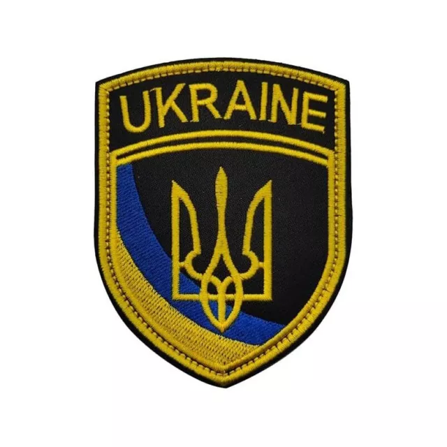 Ukraine Trysub Wappen Airsoft Velcro Patch Ukrainischer Dreizack Klett Aufnäher