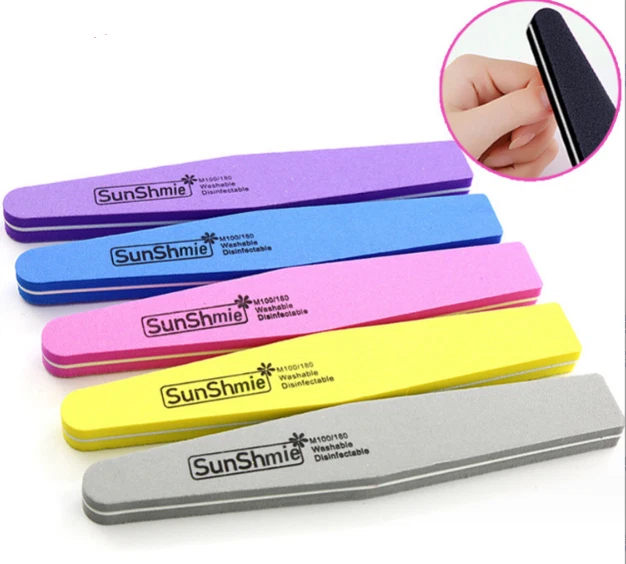 1/5/10Pcs Sponge Nail Art Tips Buffer 100/180 Sanding Block Buffing Files DIY