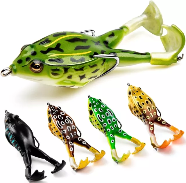 Topwater Frog Lure Bass Trout Fishing Lures Kit Set  5 pieces...B23