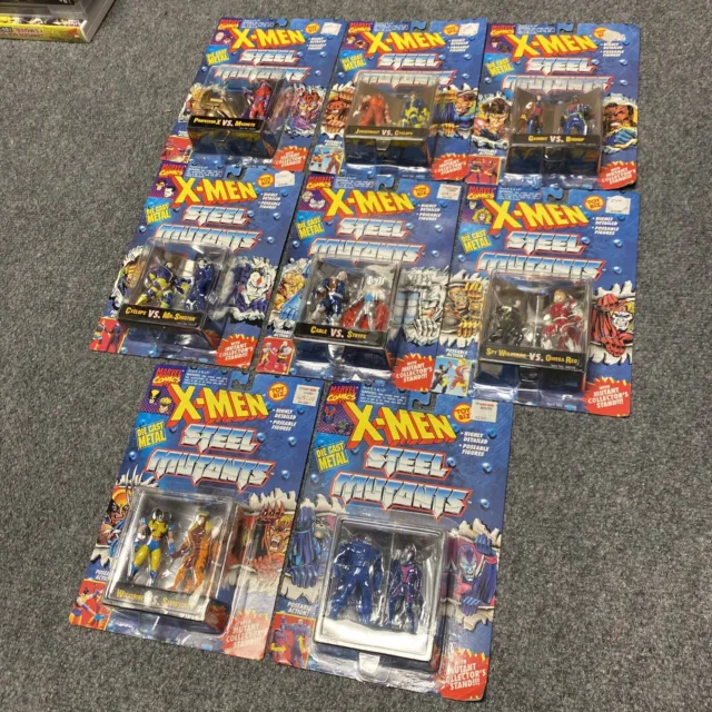 Marvel X-MEN Steel Mutants 1994 lot of 8 Action Figures Toy Biz new sealed