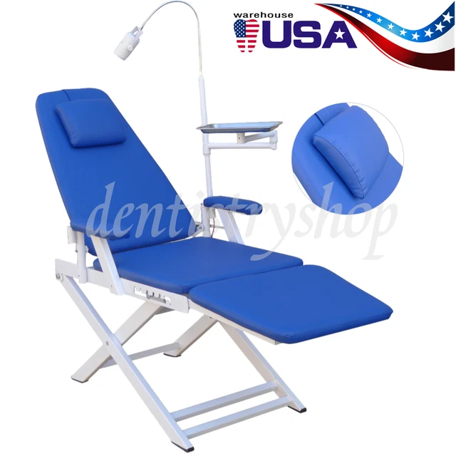 UPS GM-C004 Model Portable Chair Dental Light Blue LED Simple Folding Chair