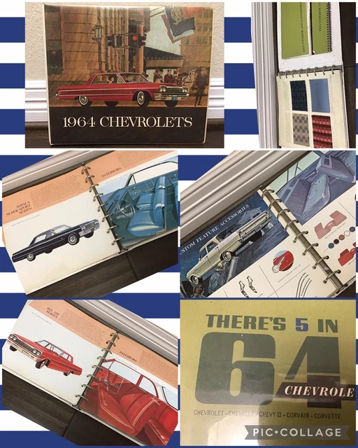 1964 CHEVROLETS DEALER Album Showroom Book Chevelle Chevy 2 Corvette