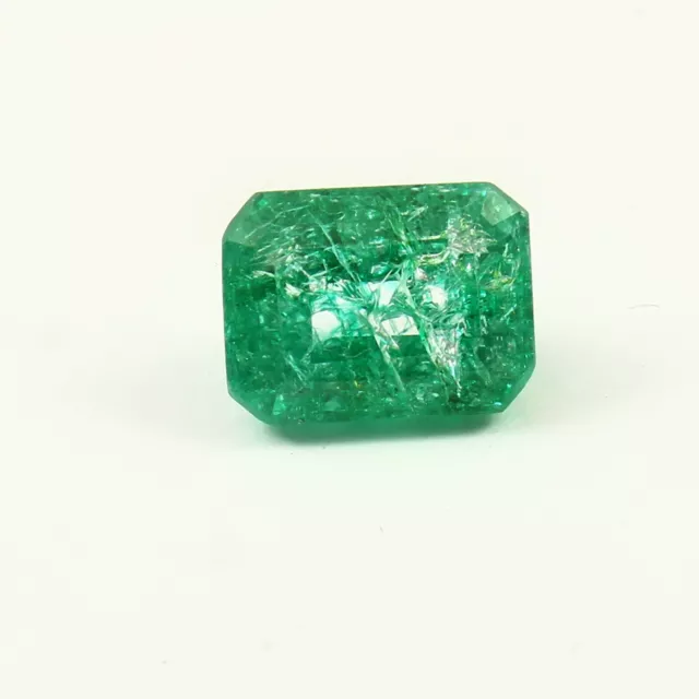 7.5CT Green Emerald Loose Gemstone Atvas Сut Clean Hydrothermal Stone Zambia