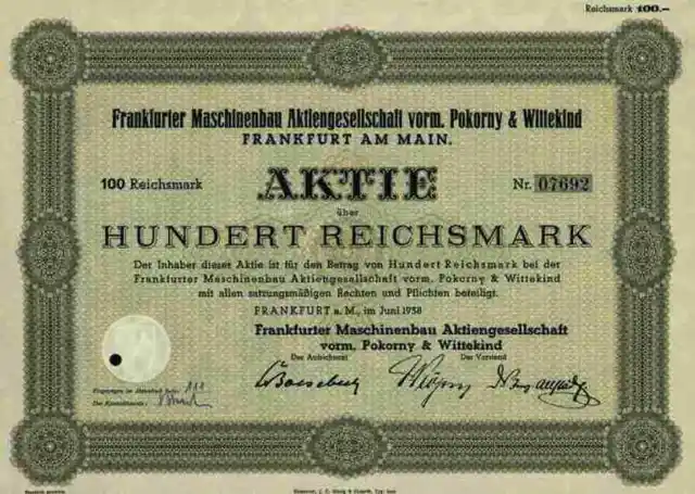 Frankfurter Maschinenbau Pokorny Wittekind 1938 Frankfurt WetterDEMAG Mannesmann